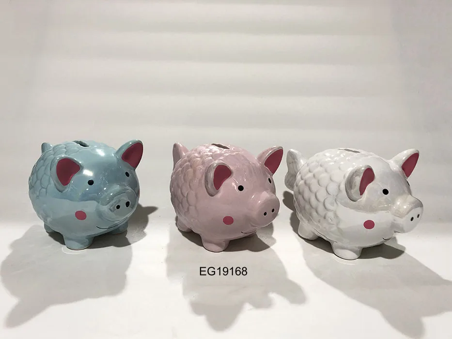 Promotional Piggy Bank Customized Money Saving Box Ceramic Piggy Pig Shape Ceramic Coin Box Piggy Money Bank