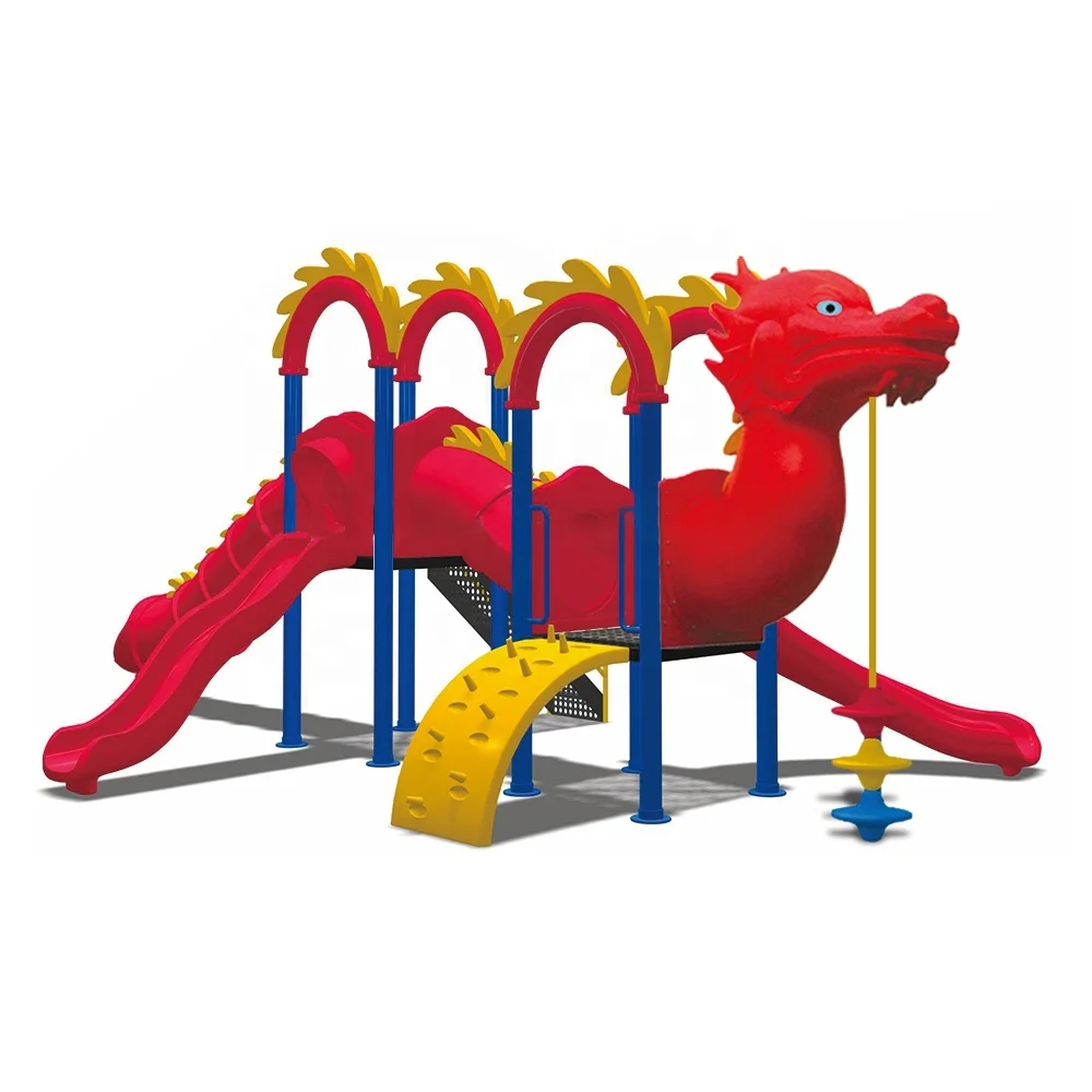 Factory custom China dragon shape little kids outdoor playground slide toys