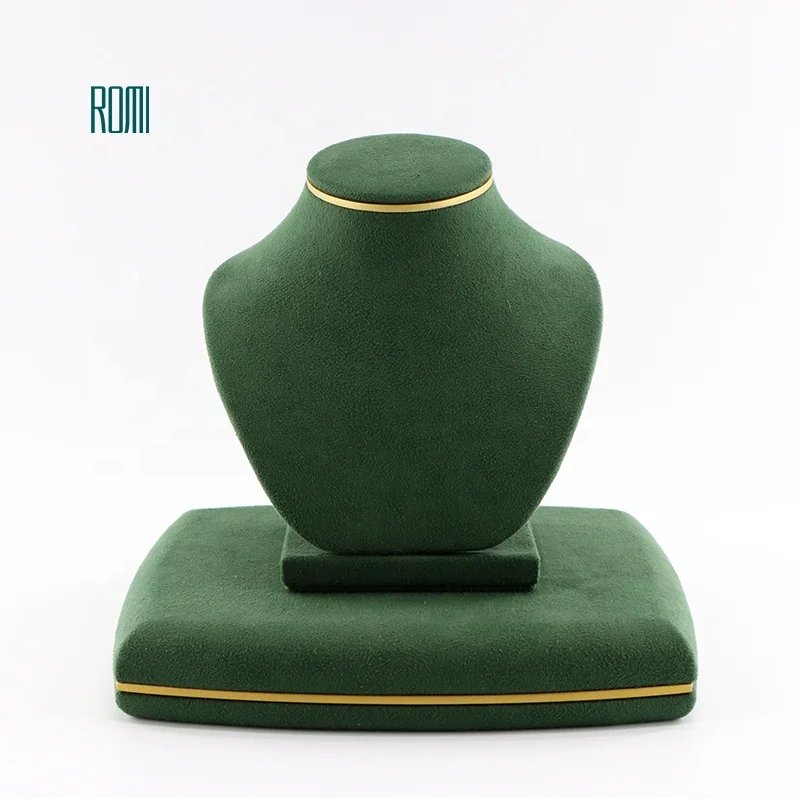 Romi Custom Logo Earring Necklace Jewellery Display Props Microfiber Jewelry Display Stand Holder