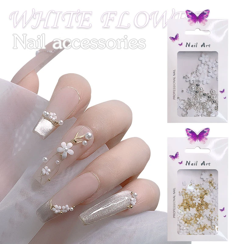 2022 Color-Changed Flower Decors 5petals Japanese Resin Macaroon Florets UV Flower Mix Nail Art Charms 3D Accessory Kit 3+6mm