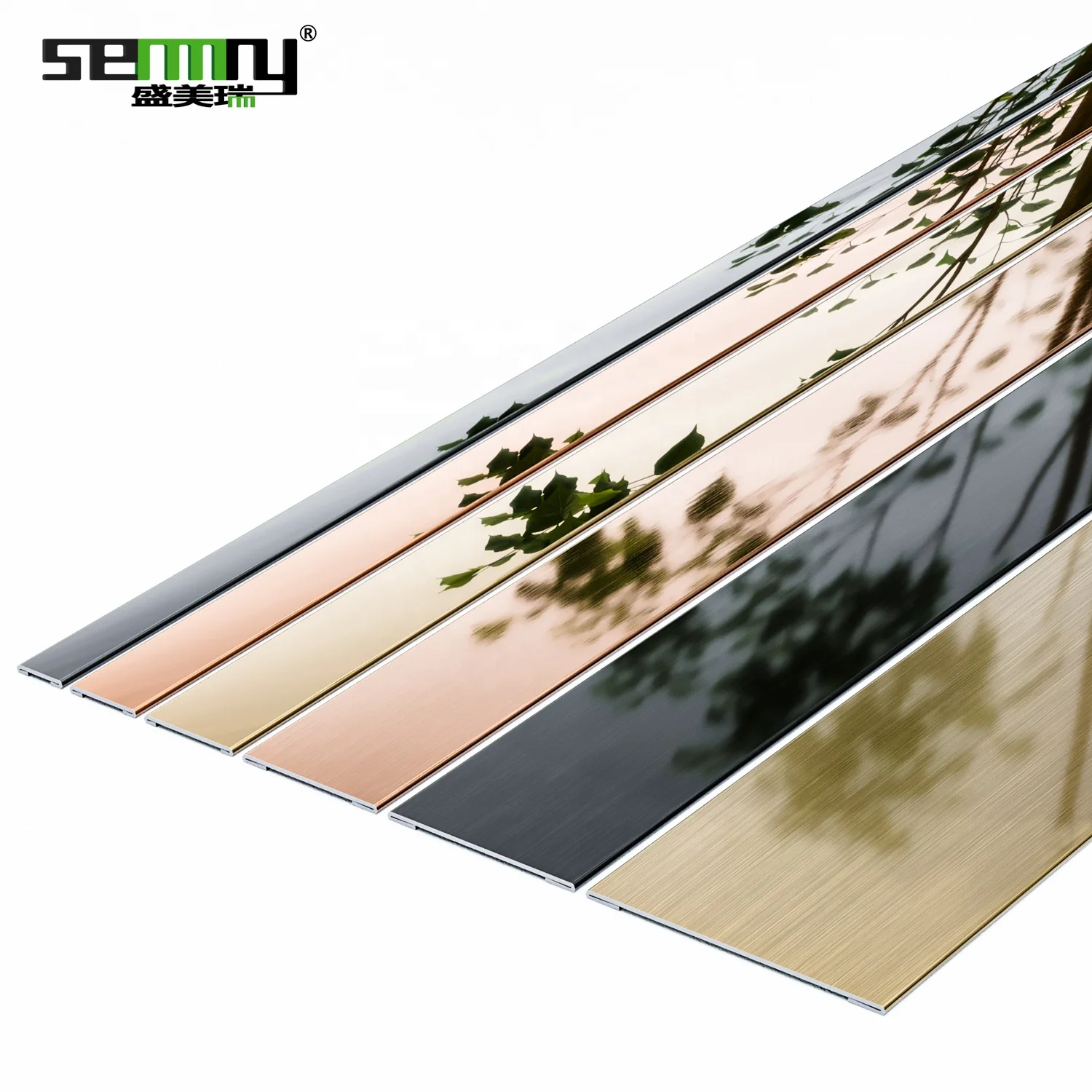 Stainless Steel flat Shape Tile Trim Bathroom Ceramic Tile Profile Tile trims for engineered renovation projects