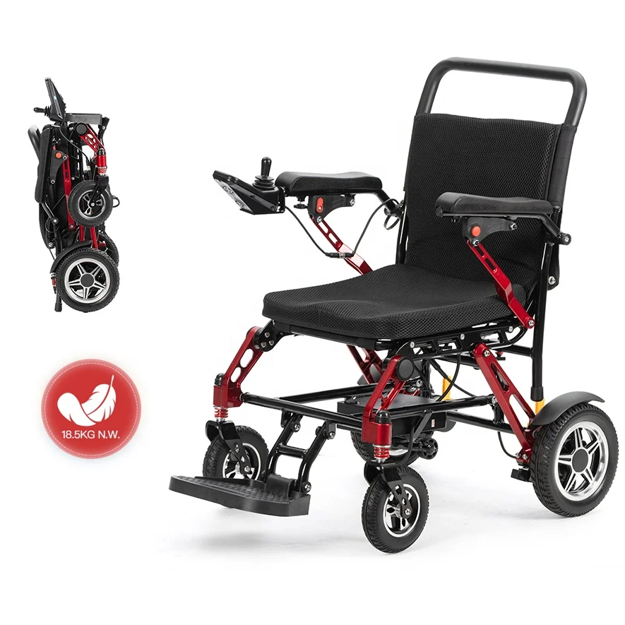 Foldable Magnesium Alloy Electric Wheelchair Manufacturer Automatic Folding Power Wheelchair Best Selling Products 2024