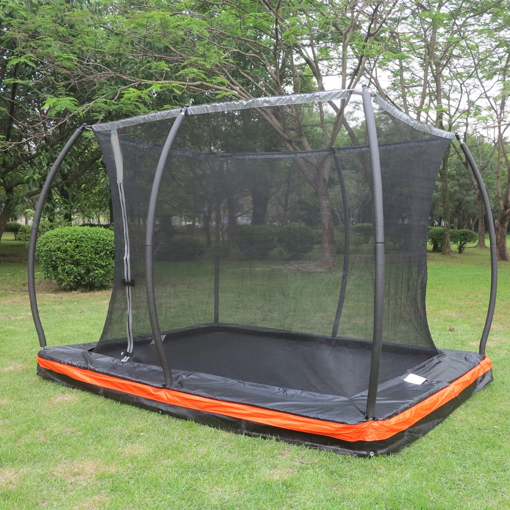 2021 Hot Sale Outdoor Gymnastic Rectangular Inground Trampolines With Safe Net