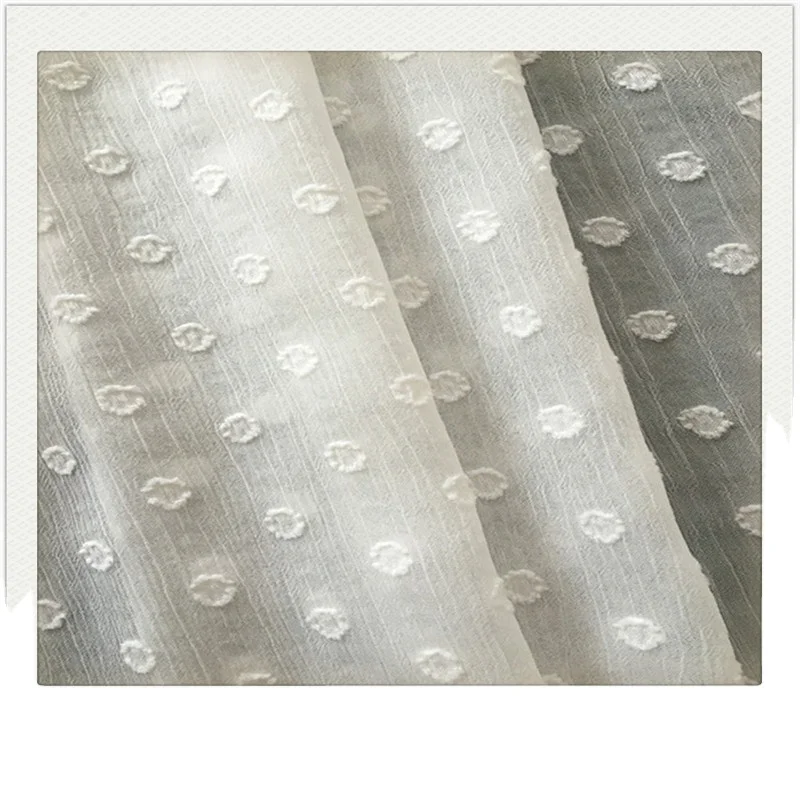 scarf wedding 100%polyester 75d elegant transparent gauze jacquard dots chiffon silk crepe fabric