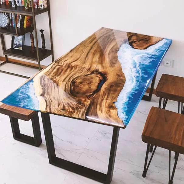 Deep Pour Non Toxic 2:1 River Table Epoxy Resin Crystal Clear