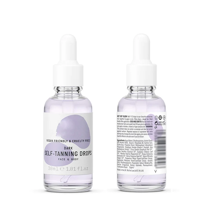 Bronze Tan Ultra Dark Self Tanner Face Body Natural Self Tan Drops Tanning Serum Oil