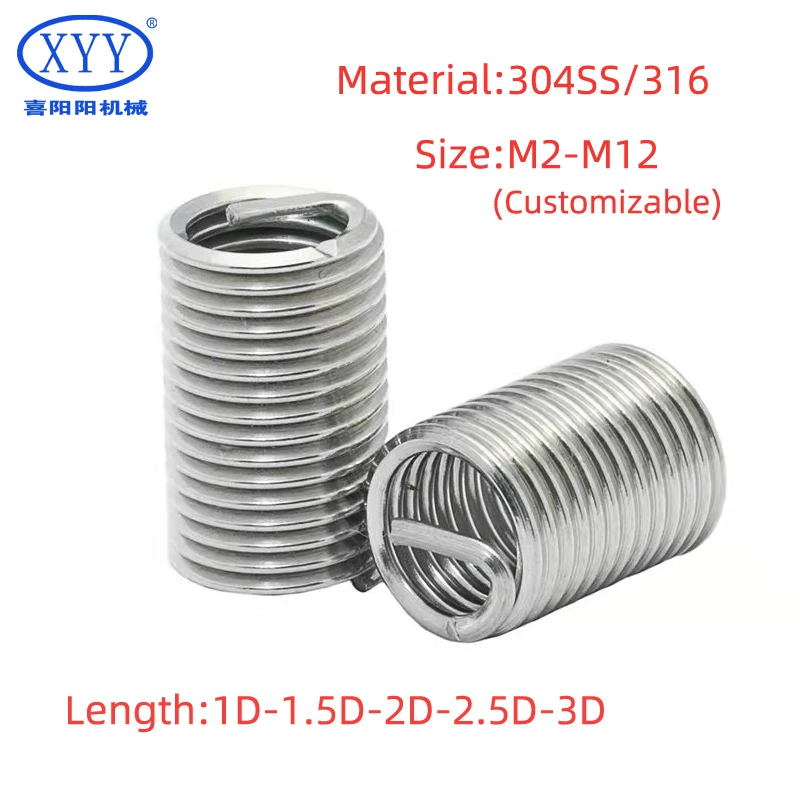 M8*1 Nickel Plated Free Running Thread Insert for Stainless Steel Coils Wire Thread Insert Made of Aluminium