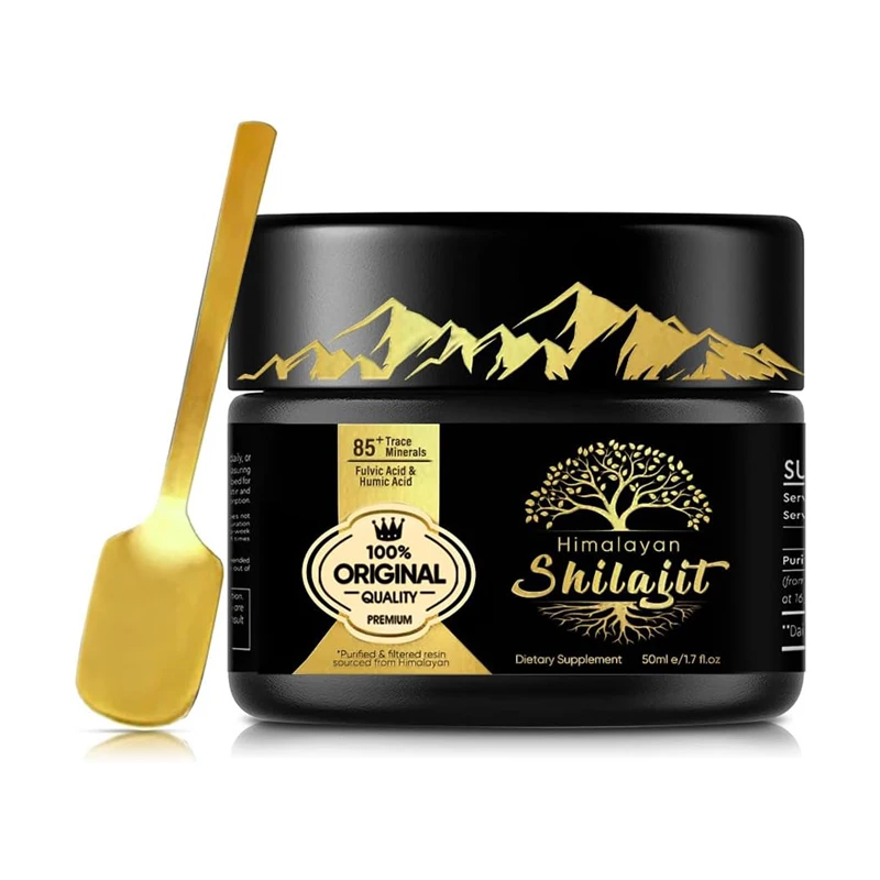 Чистая хималайская Органическая Смола Shilajit, смола 85 +, комплекс микроминералов для общего здоровья, 50 г