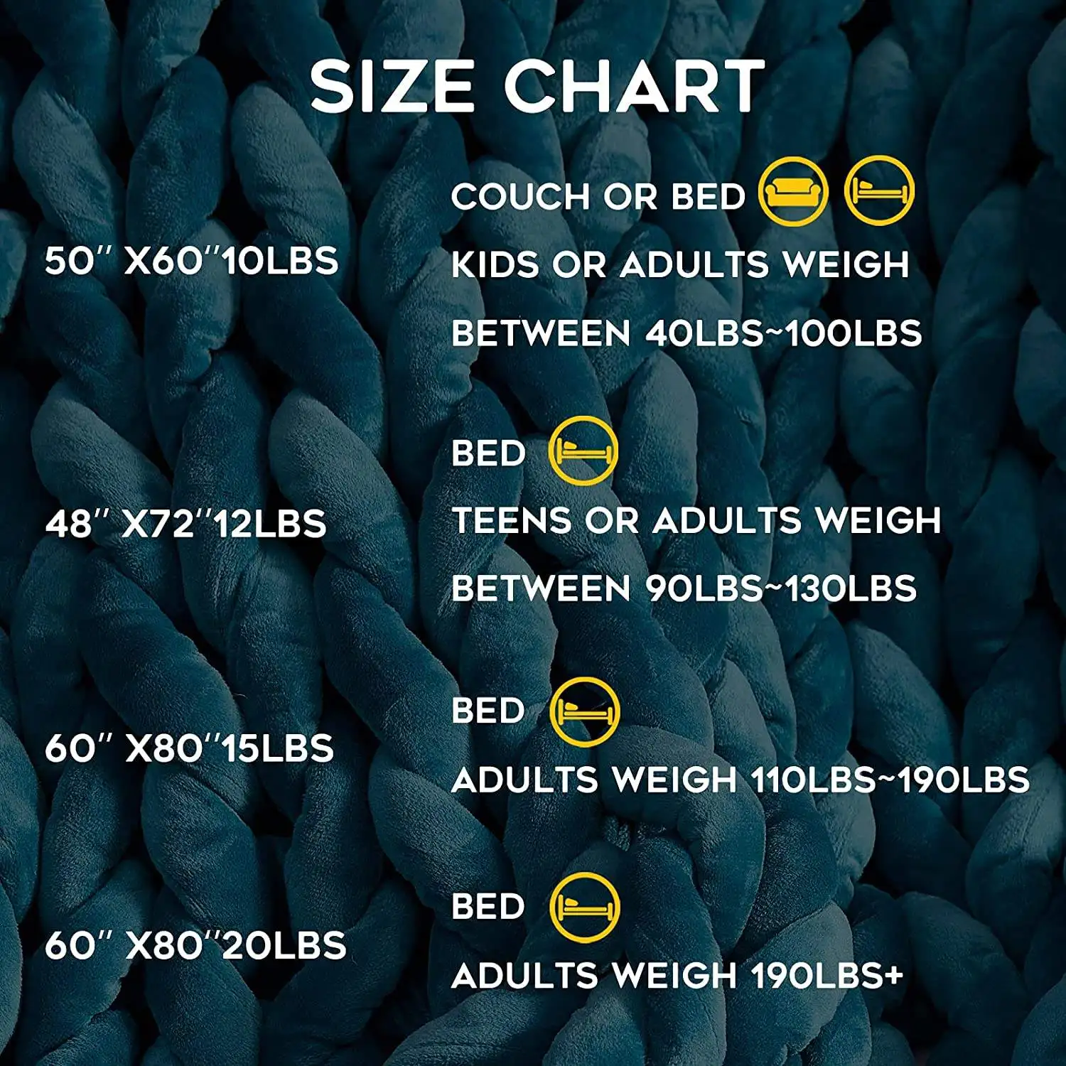 Home Decor Giant Yarn Throw Chunky Organic Braided Sensory Autism Knitted Weighted Blanket for Winter