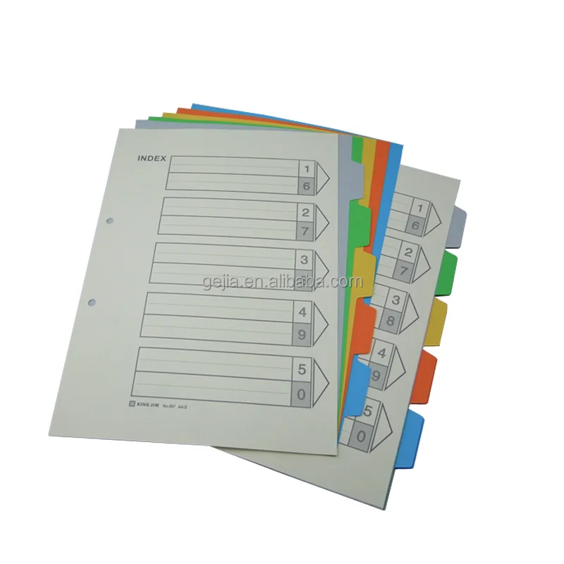 profession factory production A4 universal binding holes index pages   color paper planner Index dividers