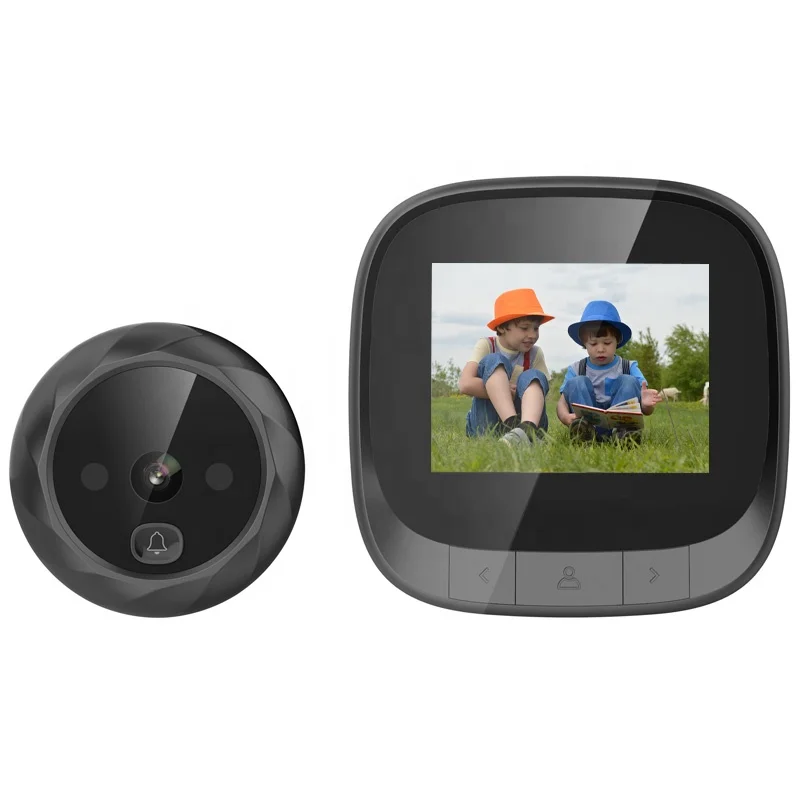 Video recording magic eye door viewer with doorbell