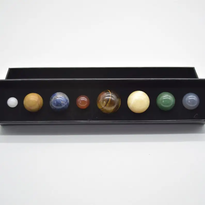 Customized Healing Crystals Gemstone Sphere Ball Solar System Eight Planets of the Solar System Gift Set