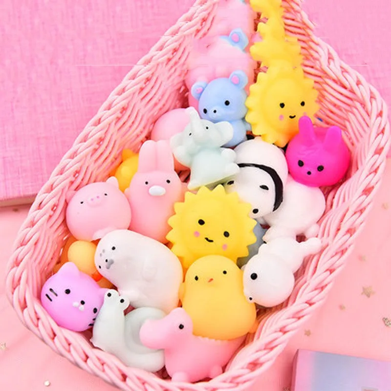 S1768 Mochi Сжимаемый милый антистрессовый набор мягкие мини-животные Светящиеся в темноте детские