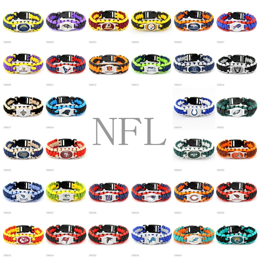 Fashion NFL Football bracelet Club Life line 32 teams Charm Handwove Creative Good Quality Cowboy Bracelet