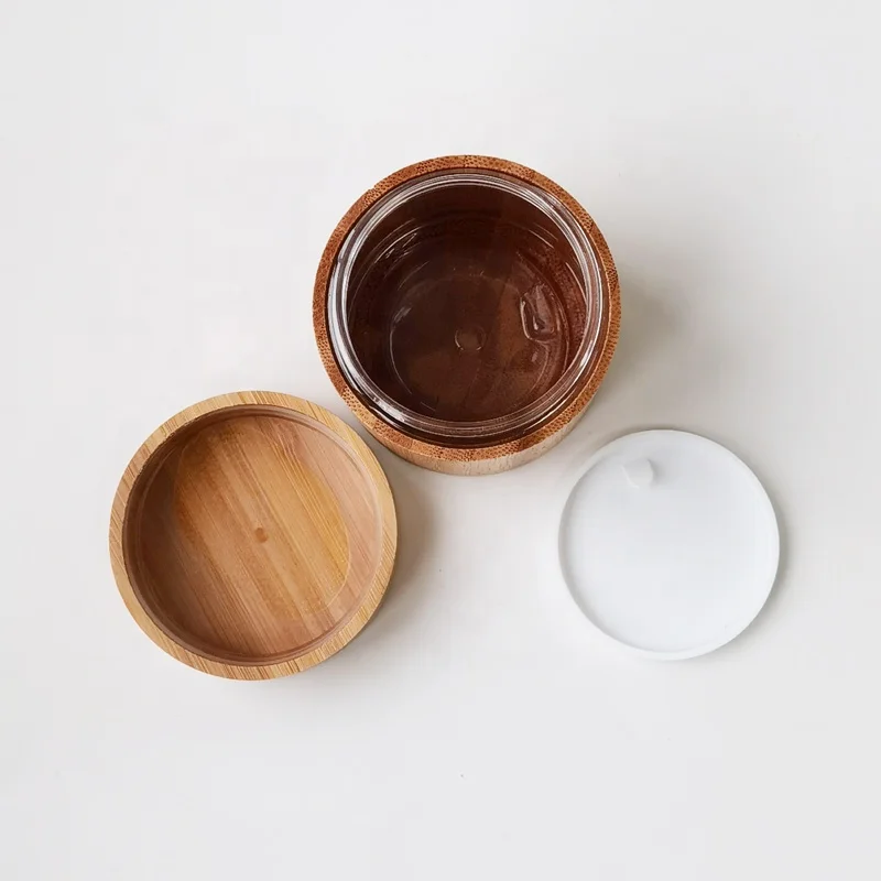 Custom Logo Eco Friendly 4oz Bamboo Jar Empty Cosmetic Jars 120g Full Bamboo Cream Jar With PET Inner