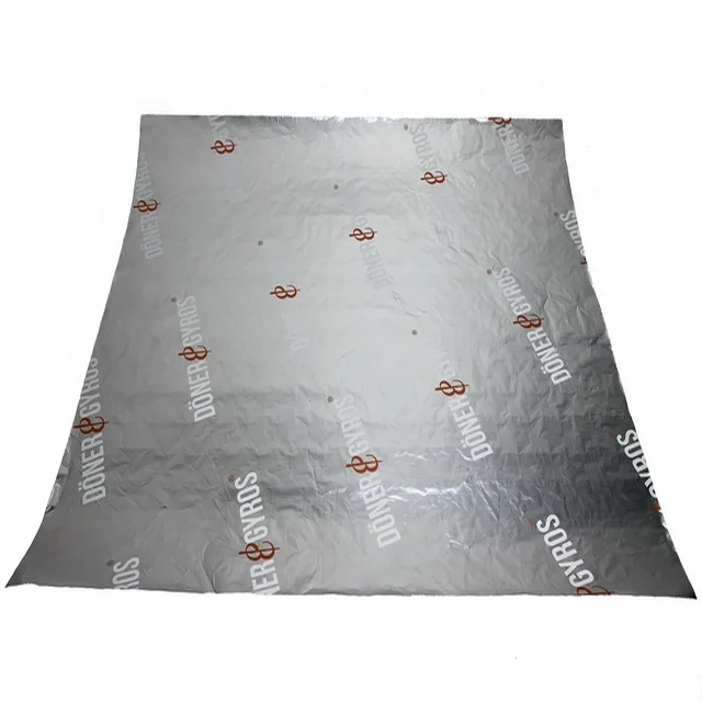 
wax burger wrapping paper with aluminum foil layer backed print with logo 