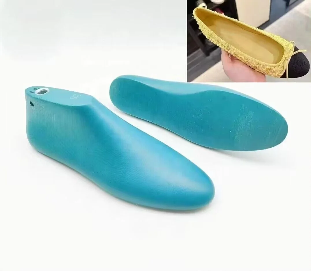 Woman round toe flat loafer shoe plastic shoe lasts