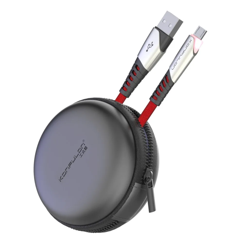 Konfulon 5 цветов дышащий свет Micro USB кабель для передачи данных Плетеный зарядный мобильного телефона