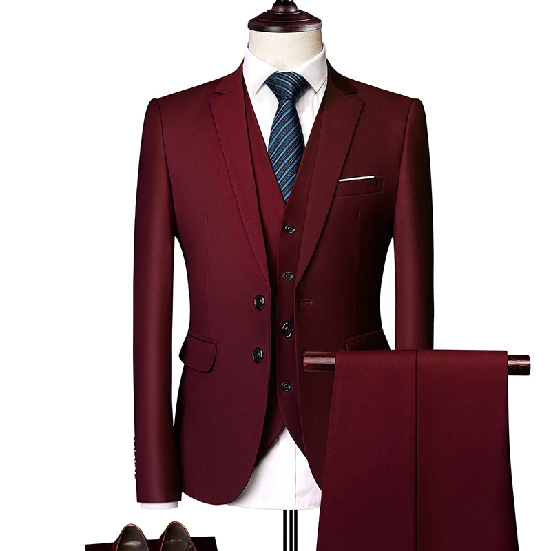 wedding suit for men Banquet Elegant and Luxurious 3-piece Business Formal Suit