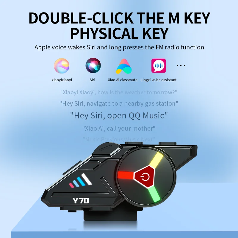 Hot Sale Motorcycle Bt Intercom With Fm Radio Helmet Bt 5.3 Headphones Outdoor Waterproof Helmet Earphone