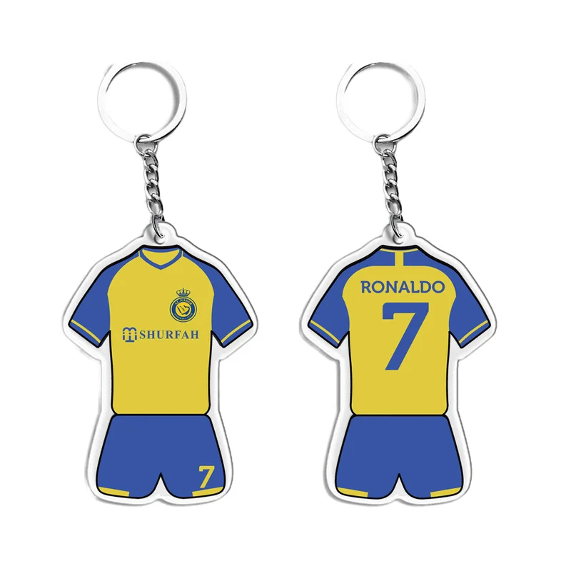 Sports Small Gift Messi Ronaldo Neymar Fans Souvenir Football Star Jersey Keychain Soccer Club Acrylic Keychain Pendant