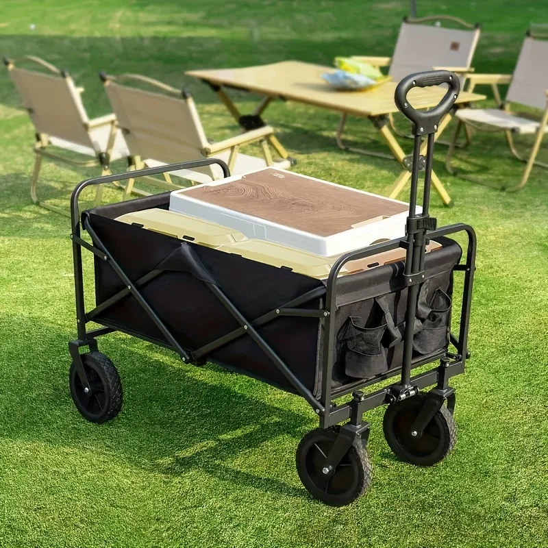 Garden Tool Collection - Collapsible Folding Outdoor Garden Utility Wagon with Cover Bag