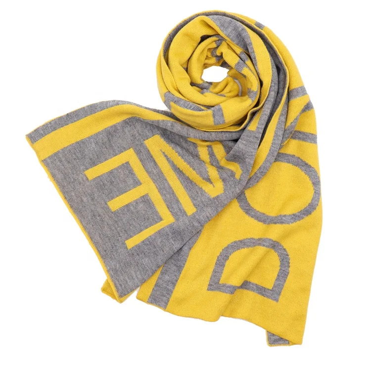 Promotional High Quality Lady Warm Knit Scarves 100 Acrylic Reverse Knitted Scarf without Tassels