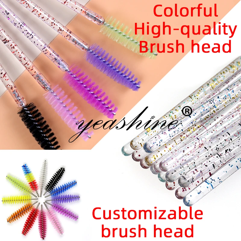 Eyebrow Pink Black Cleansing Colorful Mini Eye Wand Glitter Brush Extension Applicator Eyelash Spoolie Lash Disposable Mascara