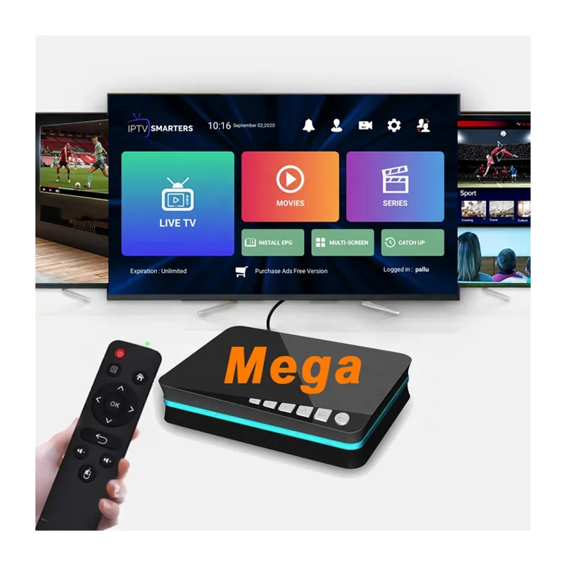 Best TV Box IP TV Sub 4K 12 Month Smarters Pro IP TV M3u German UK US Arabia EX YU with Reseller Panel VOD 3 Devices