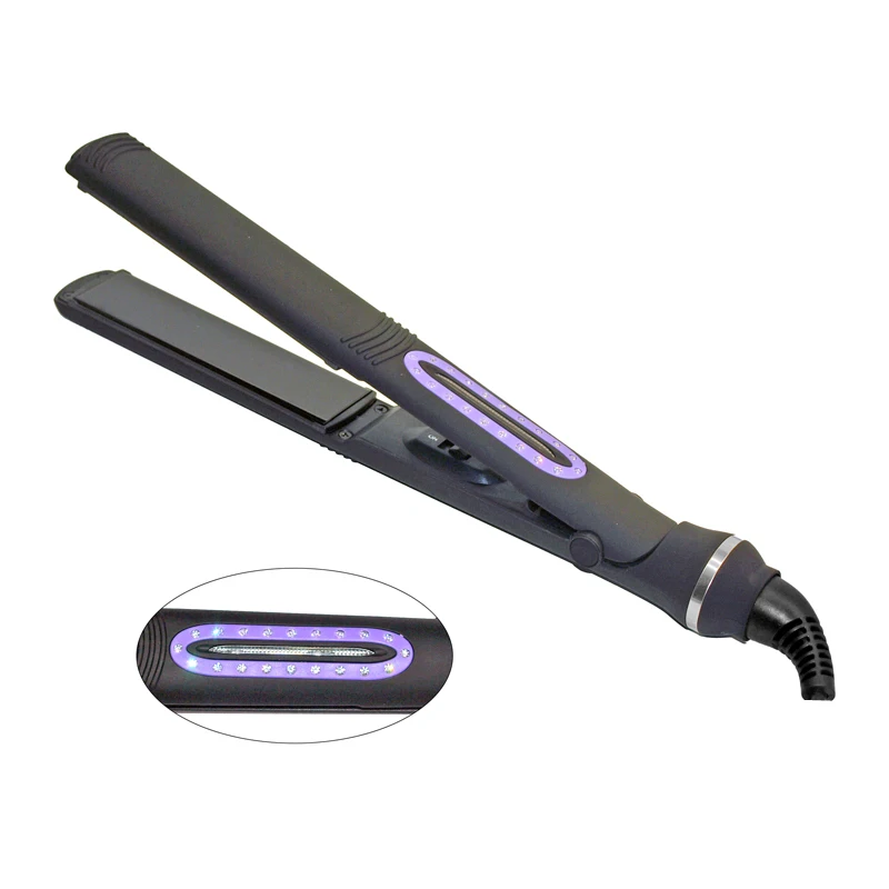 Hair Styling Tool Fast Heat Flat Iron Tourmaline Steam White And Golden Hair Straightener