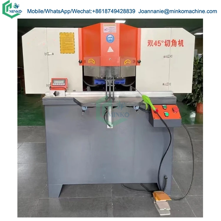 Double 45 degree head cutting saw for aluminium machine double head aluminum profile cnc cutter