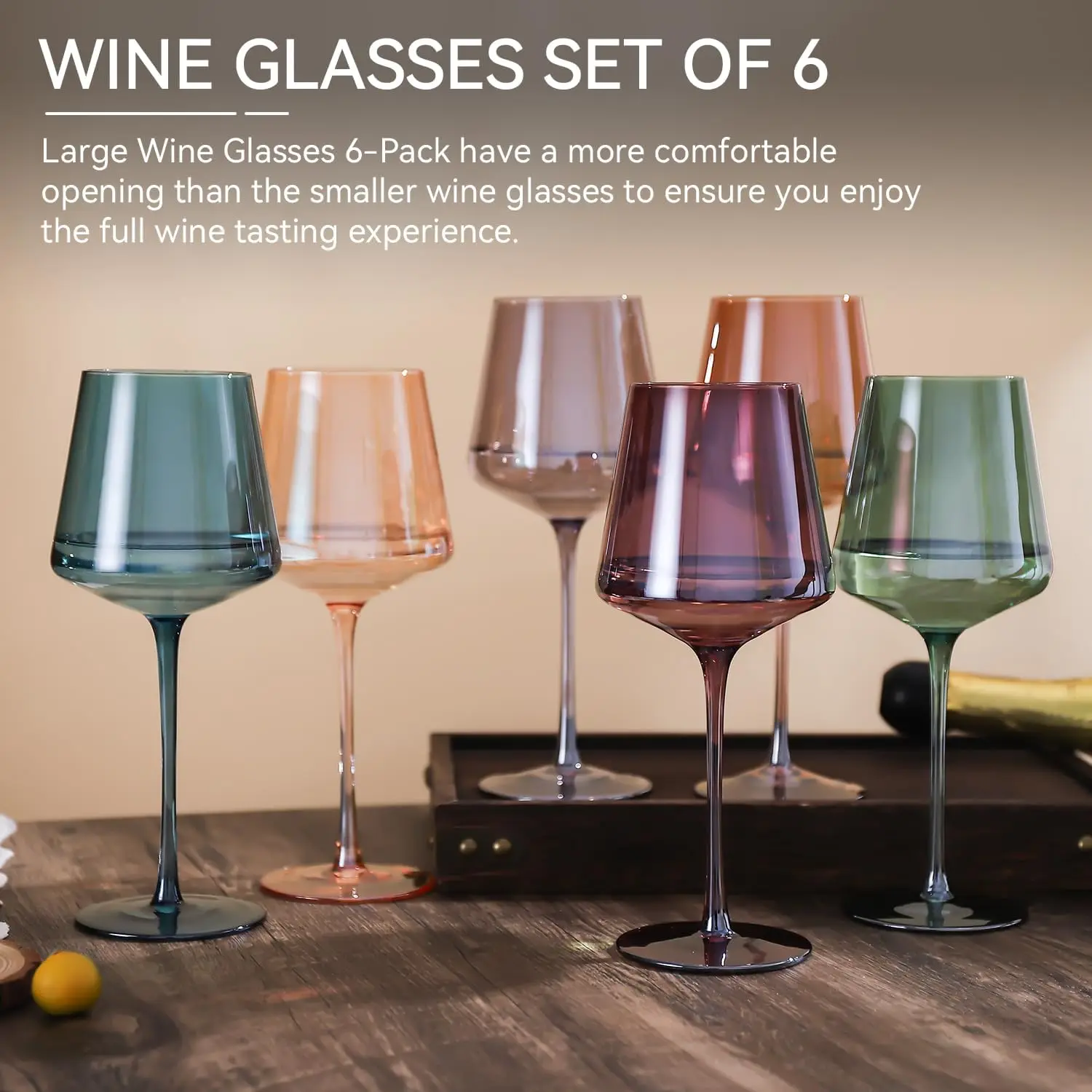 Wholesale Private Colored Wine Glasses long stems16oz Crystal Glasses Unique wine lovers Hand Blown Colorful Wine