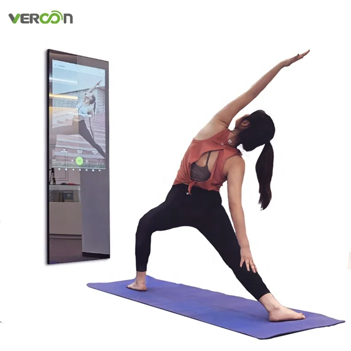 Good price floorstanding glass interactive home gym smart exercise fitness workout smart mirror
