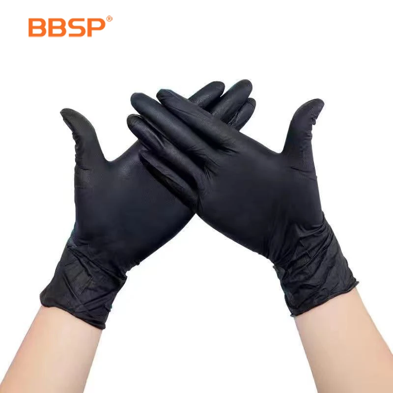 black nitrile gloves factory wholesale latex powder free food gloves 4.5 5.0g 7.0g Tattoo disposal nitrile exam gloves