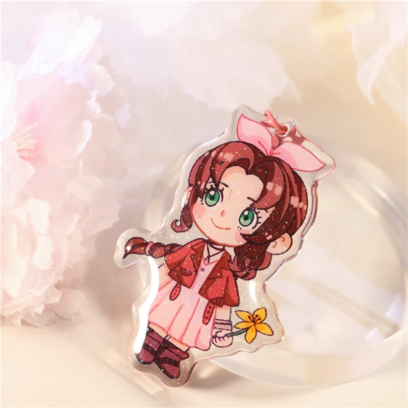 Customized Design Cute Cartoon Printing  Promotional Gift Logo  Bulk charm hologram Epoxy Clear Acrylic  Pendant keychain