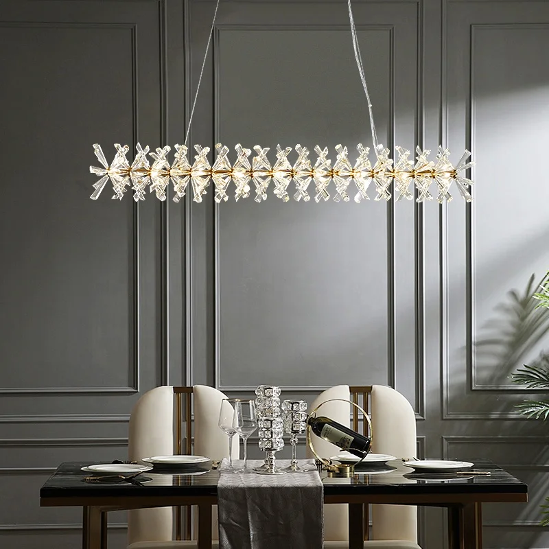 Luxury led modern crystal round three-story ceiling ceiling chandelier lighting living room dining room