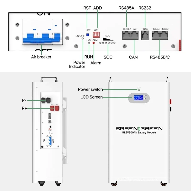 CE 48V 5KW 10KWH 15KW Battery 51.2V Wall-mounted LiFePO4 Lithium For Home Energy Batteries 10000cycles 300ah battery basen eu