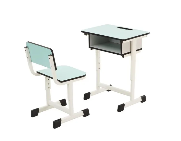 Simple student chair and table with single desk for school furniture use