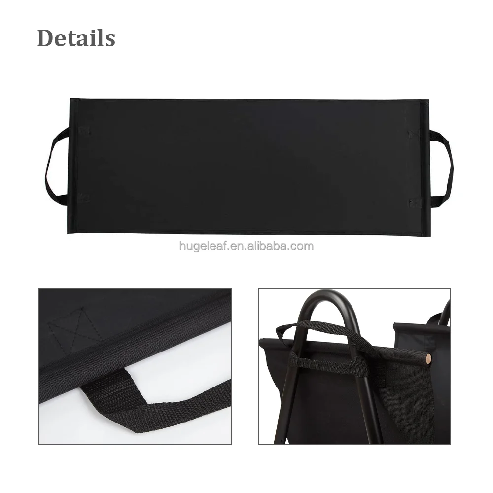 2-in-1 Heavy Duty Log Holder Indoor Metal Firewood Rack with Canvas Tote Bag