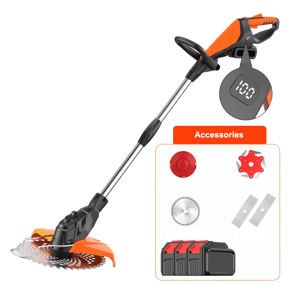 New arrival 21V large power brushless motor lawn mower for grass cutting electric portable cordless garden grass trimmers cutter