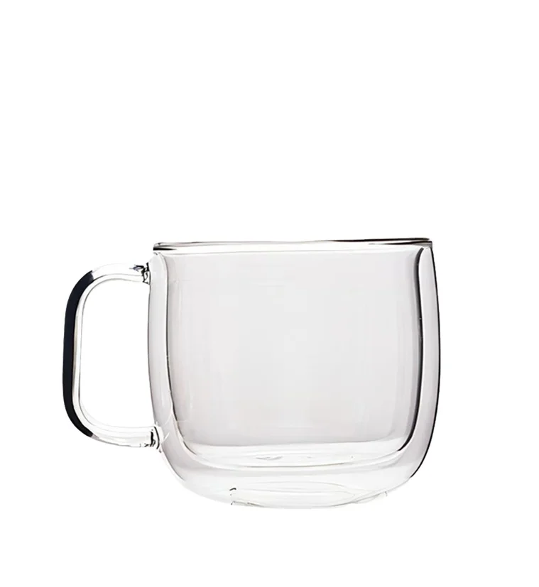 530ml Heat-Resistant Borosilicate Glass Coffee Mug, Insulated for Hot and Cold Beverages Double Wall Glass Milk Tea Cup