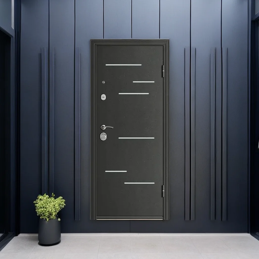 China American Design Door Front Hardware Fire Resistant Steel Panel Material Security Armored Doors For House