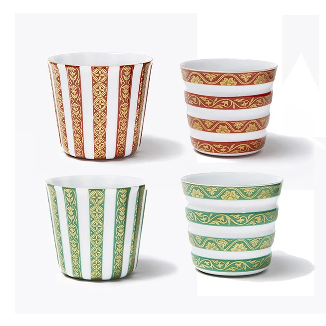 Border Gold Patterns Stripe Drinking Coffee Porcelain Liqueur Cup