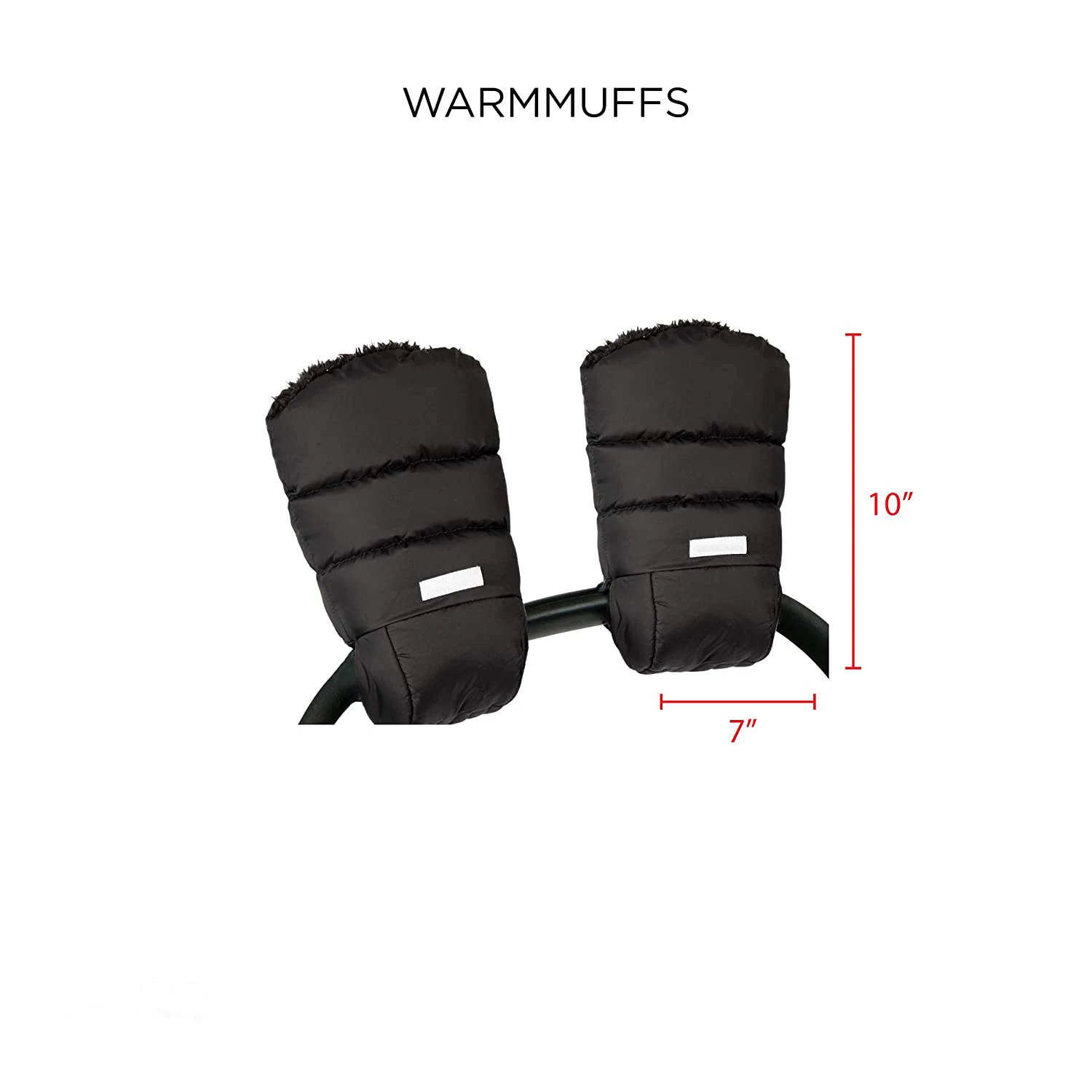 Winter Baby Stroller Hand Muff With Fur, Windproof Pram Hand Warmer Stroller Gloves, Snowproof Stroller Handle Hand Warmer Muff