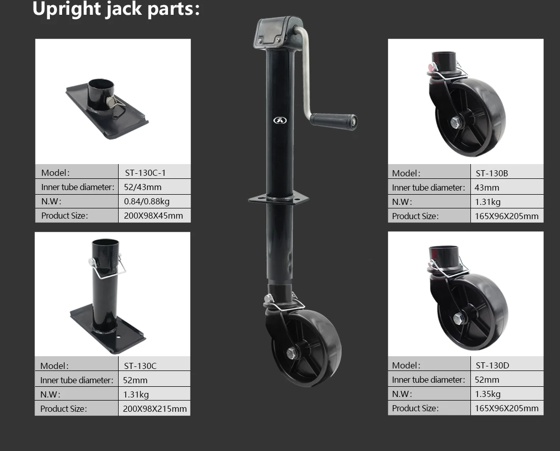 ST-130B 1000LBS Black Trailer Wheel, Trailer Parts