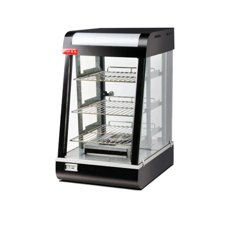 High Quality Stainless Steel Glass Chicken Sausage Display Warming Showcase Electric Table Top Food Warmer For Fast Food