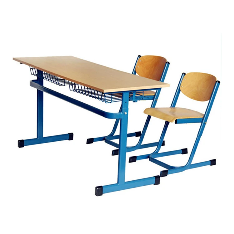 Двойной классе студент стол со стулом для школы мебель