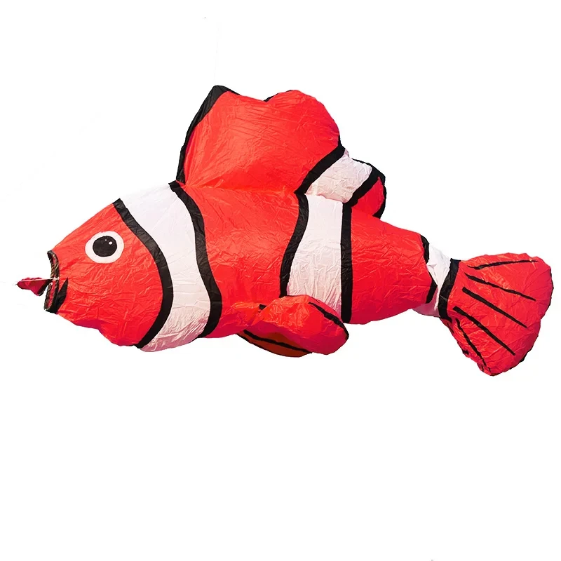 3D Colorful Clown Fish Inflatable Soft Kite Pendant Accessories Nylon Kite Outdoor Sports Toy Kite