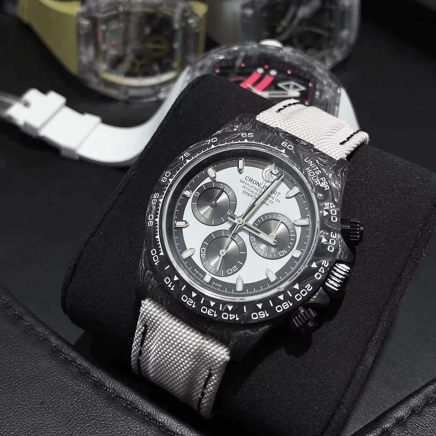 Hot-selling black 40mm carbon fiber Round case Precision orologio meccanico tourbillon watch