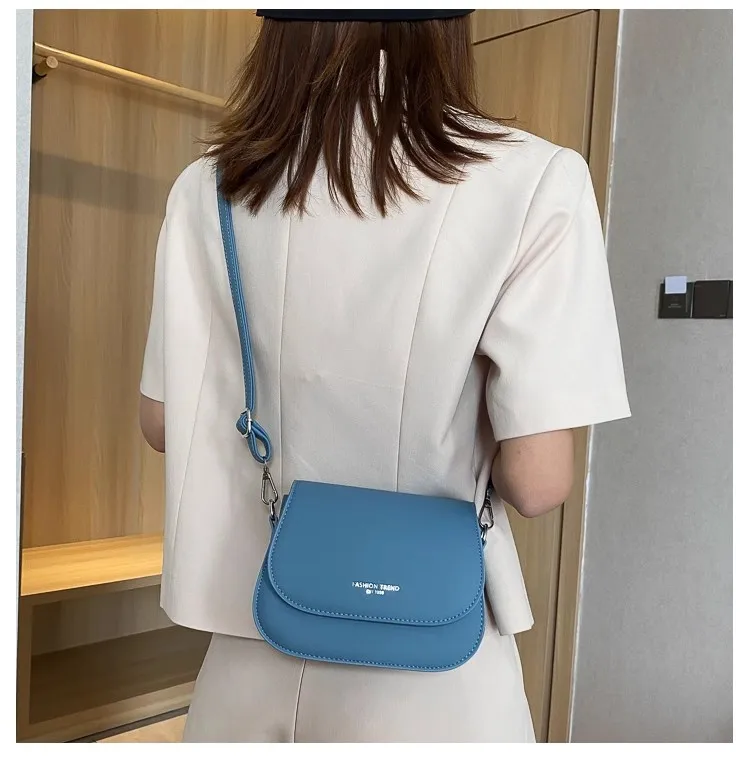 2023 Women Small Sweet Single Shoulder Bags PU Leather Sweet Simple Handbag New Fashion Strap Girls Casual Bag
